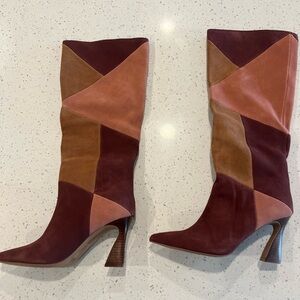 NWT Chinese Laundry multi-colored mid-calf boots, size 9.5